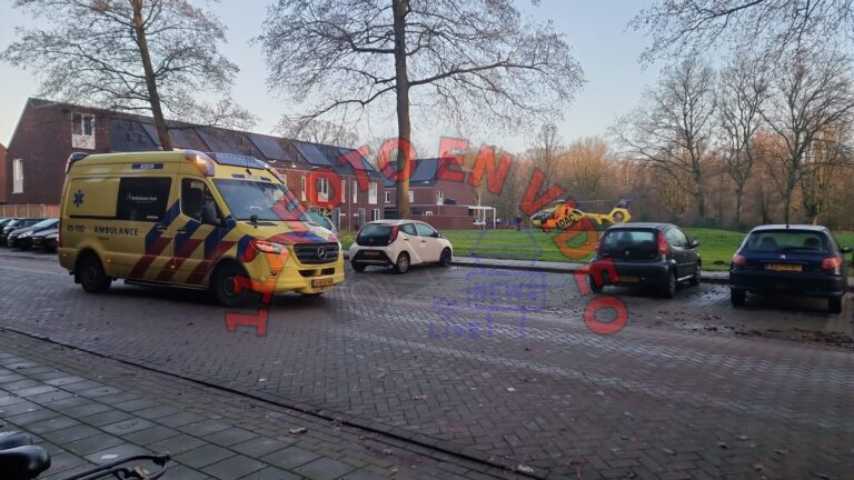 Gewonde fietser Hengelo, Traumahelikopter geland